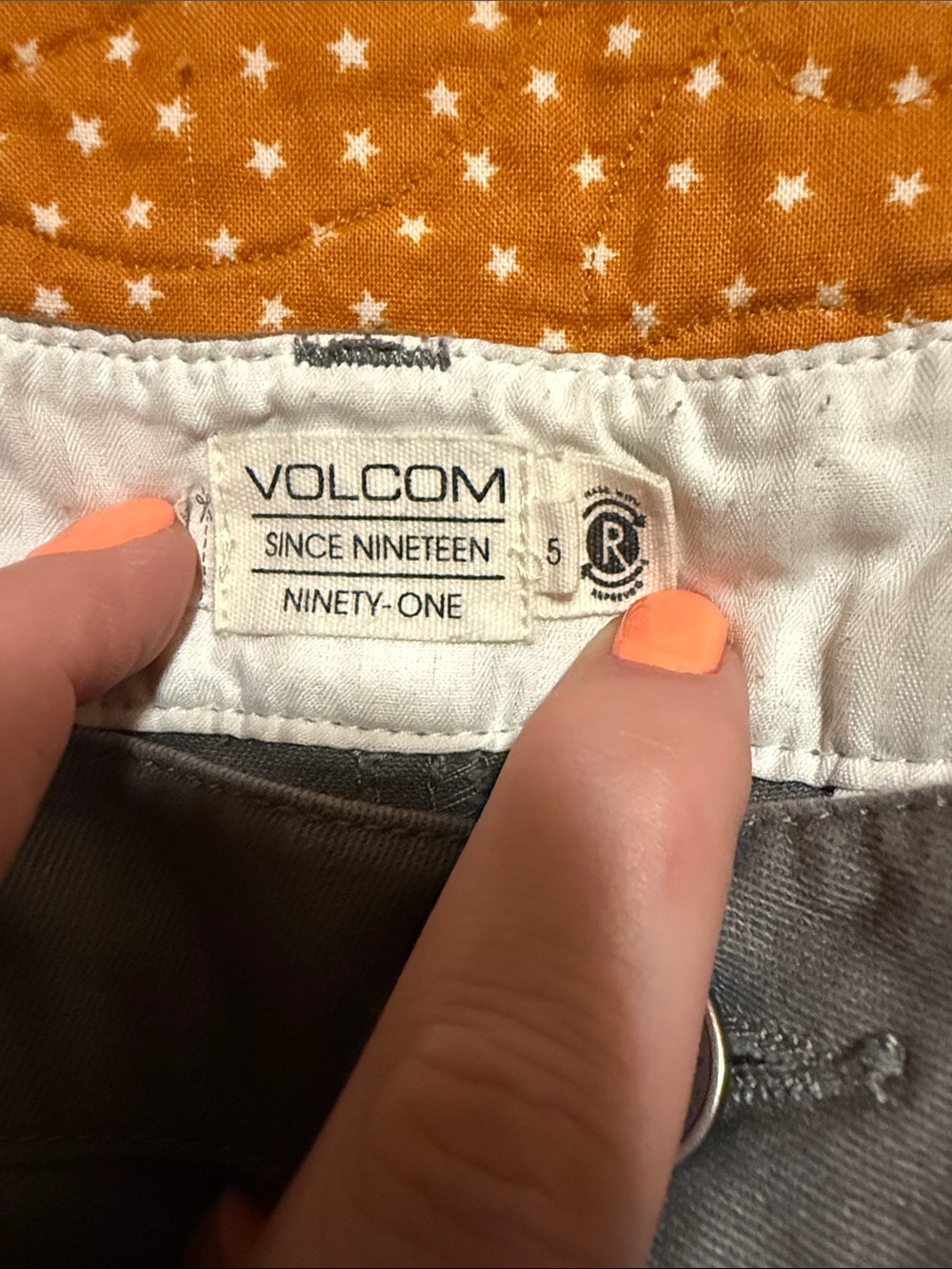 Volcom Women's Charcoal High Waist Casual Shorts - Picture 2 of 8